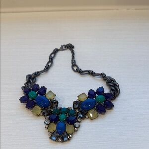 Chic Blue and Purple Gemstone Necklace